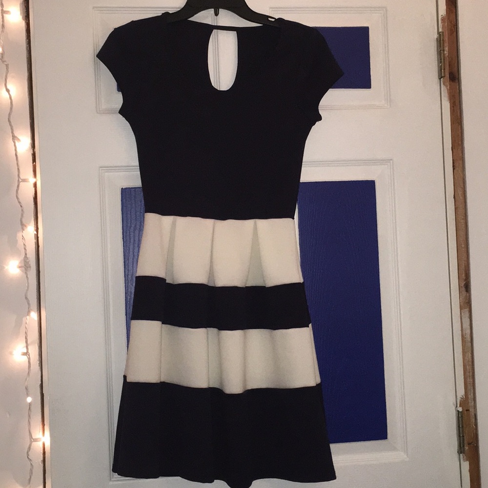Blue and white dress